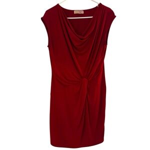 Women’s—Michael Kors Deep Red Short Sleeve Cowl Neck Mid Thigh Dress. Size M.